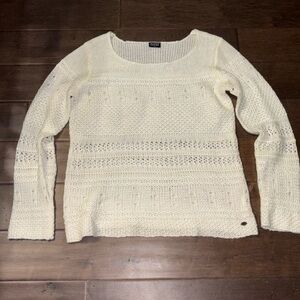 Women’s point zero crocheted long sleeve cream colour sweater size large